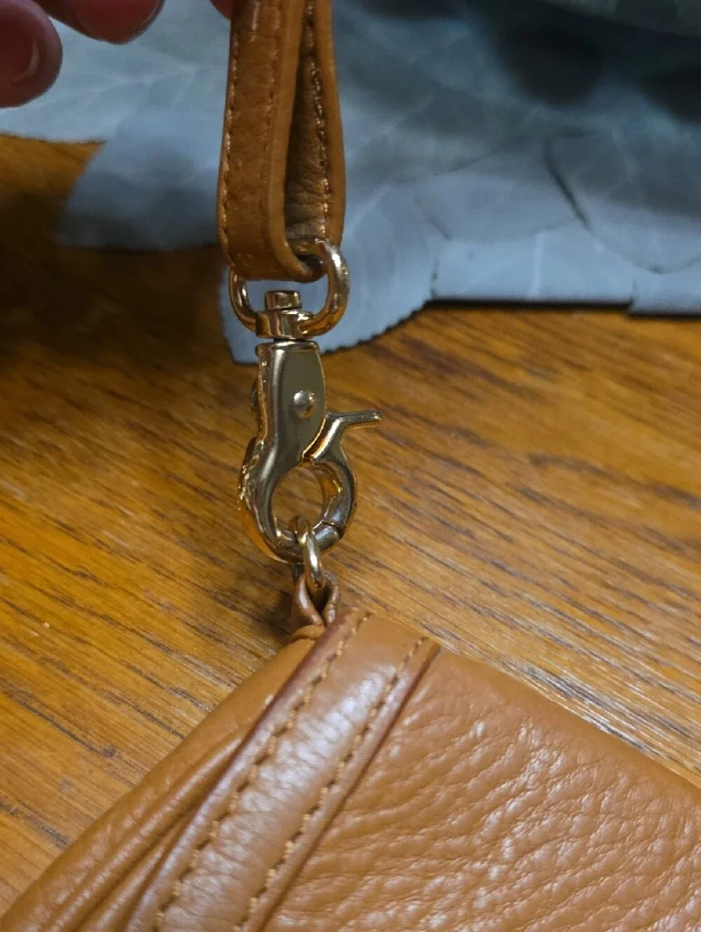 Tory Burch Brown Pebbled Leather Crossbody with Gold Logo